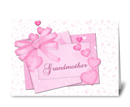 Grandmother Mother's Day Pink Hearts greeting card