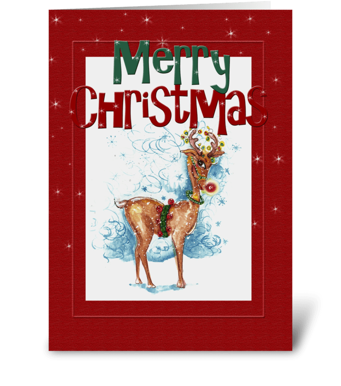 Festive Merry Christmas greeting card