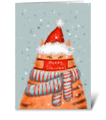 Merry Christmas greeting winter card greeting card