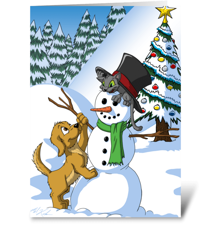 Snowman Buddies greeting card