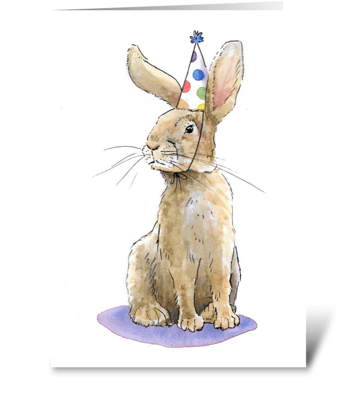 Rabbit Party Animal greeting card