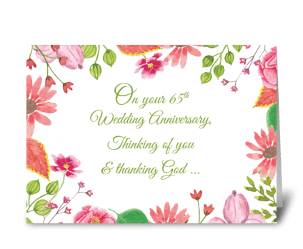 Religious 65th Wedding Anniversary greeting card