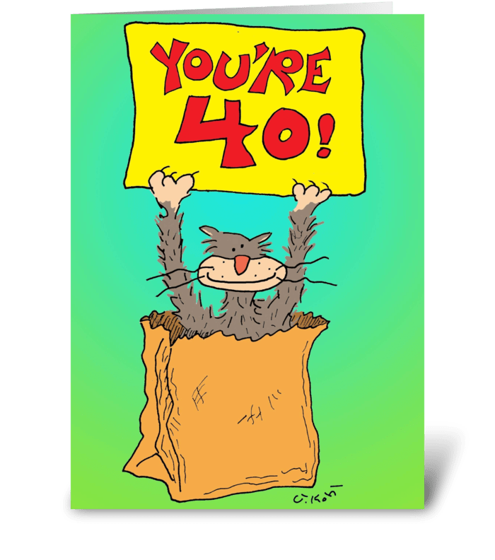 Cat's Out-40 greeting card
