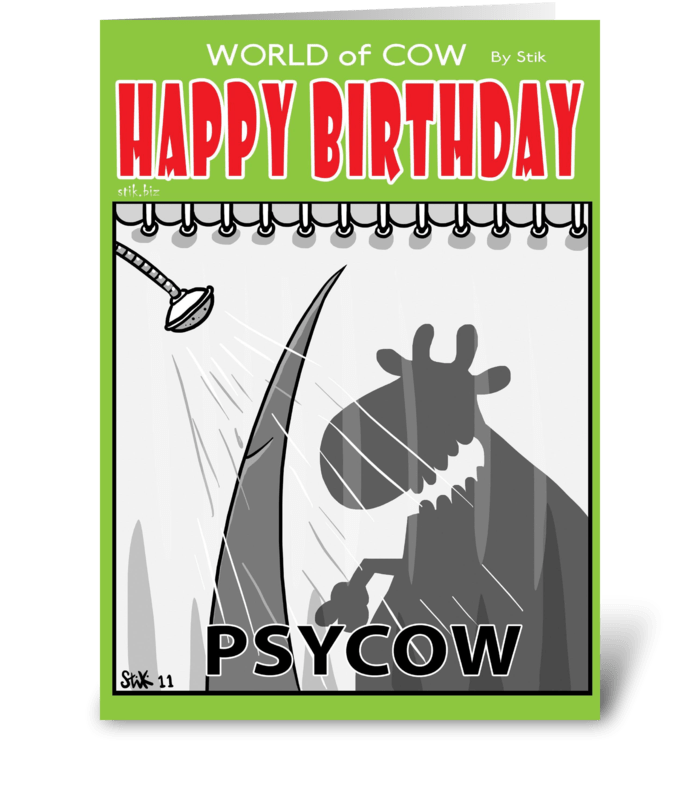PsyCow Birthday card greeting card