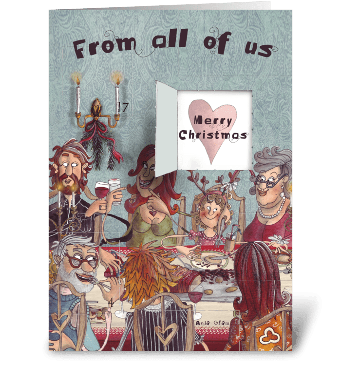 The Christmas dinner greeting card