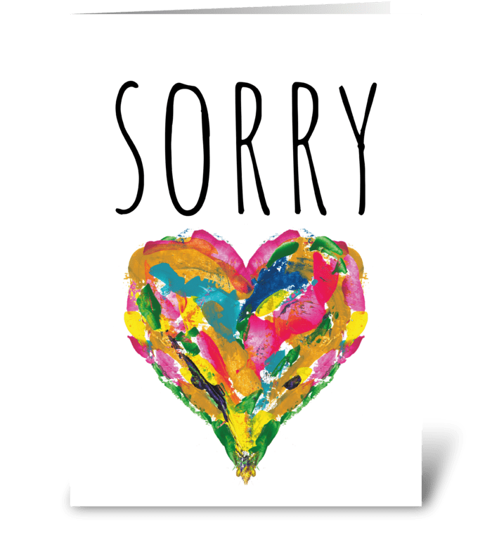Sorry Painted Heart Card 43 greeting card