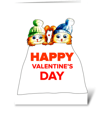 Valentine's cats greeting card