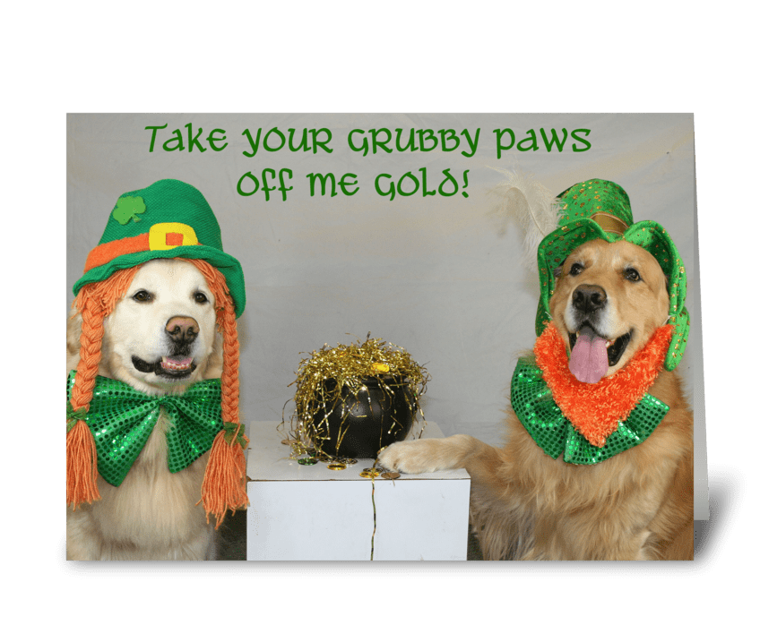 Gold for St. Patty's Day greeting card