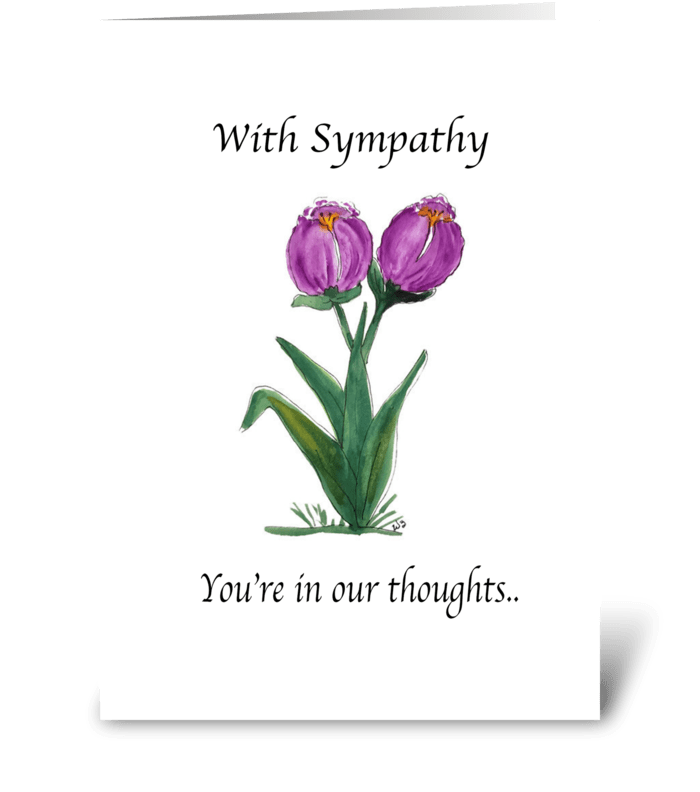 Watercolor Tulip Sympathy Greeting Card greeting card