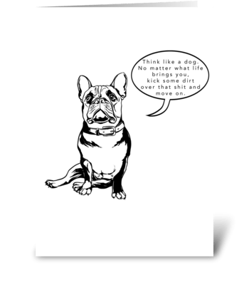 French Bulldog - Kick some shit greeting card