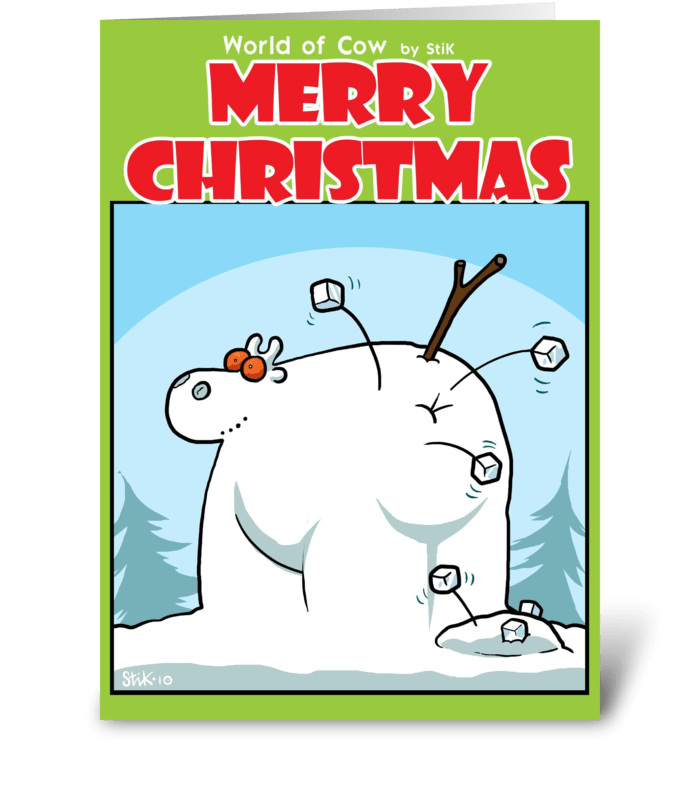 Snow Cow greeting card