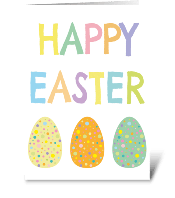 Spotty Easter Eggs Easter Card (156) greeting card