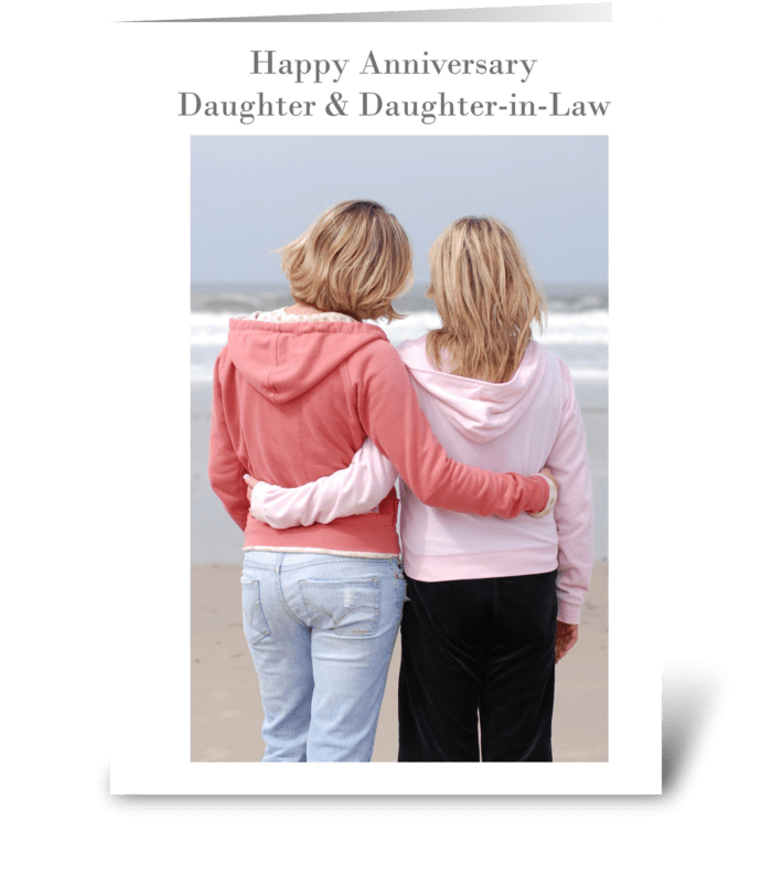 Happy Anniversary Daughter & Daughter-in greeting card