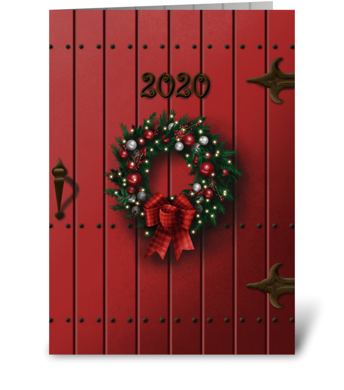 Christmas door greeting card