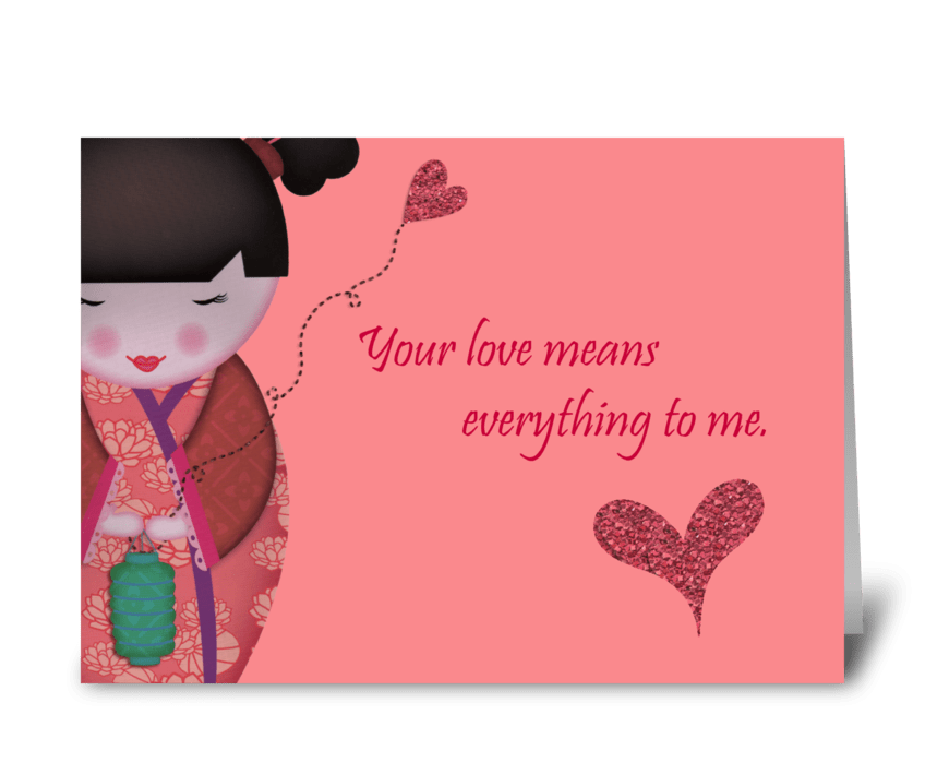 Little Geisha Love greeting card