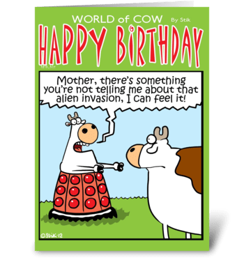 Alien Invasion Birthday Card greeting card