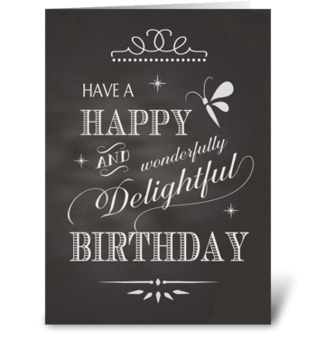 Birthday Chalkboard - Happy Wonderfully  greeting card