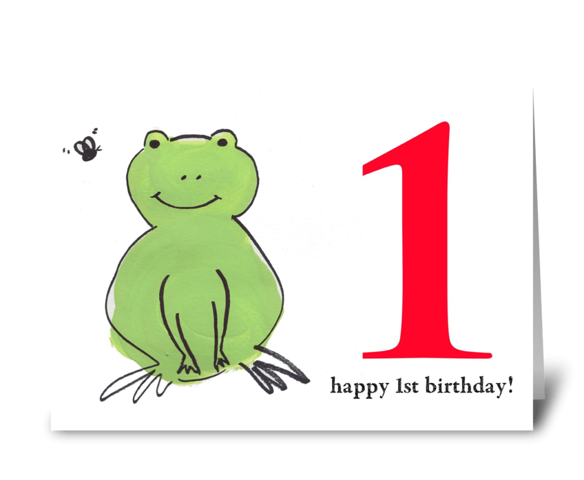 Frog Happy First Birthday  greeting card
