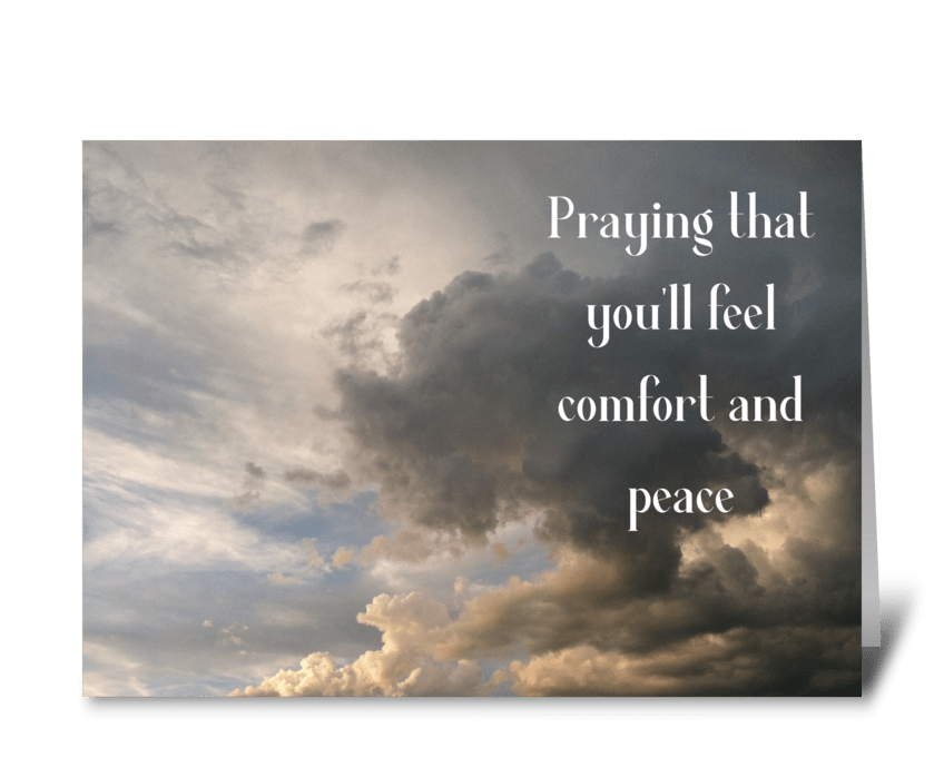 Condolences, comfort and peace greeting card