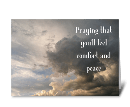 Condolences, comfort and peace greeting card