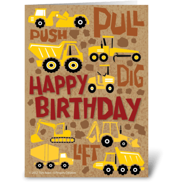 Construction Birthday greeting card