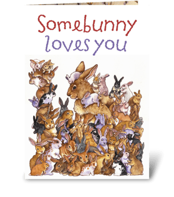 Somebunny Loves You greeting card