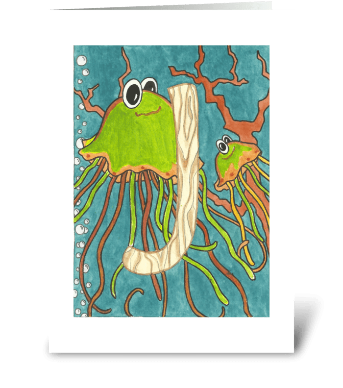 j for Jellyfish greeting card