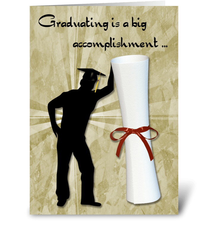Graduate Male, Diploma, Congratulations greeting card