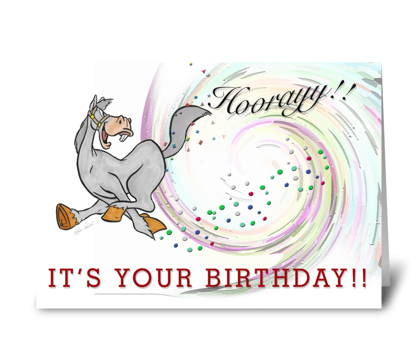 Happy Horse, Birthday greetings greeting card