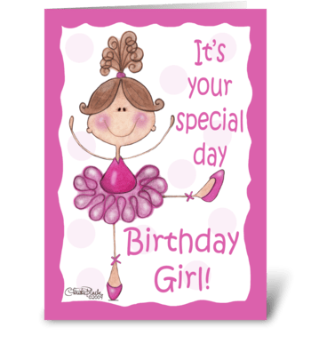 Ballerina for Birthday Girl greeting card