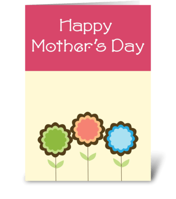 Mother's Bubble flowers greeting card