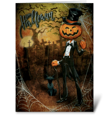 Pumpkin Head greeting card