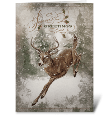 Christmas Buck greeting card