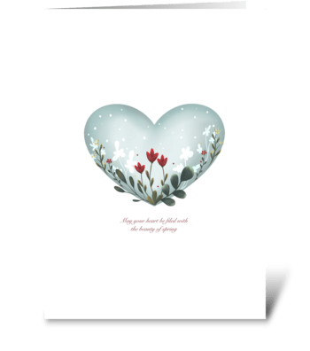 Sping heart greeting card