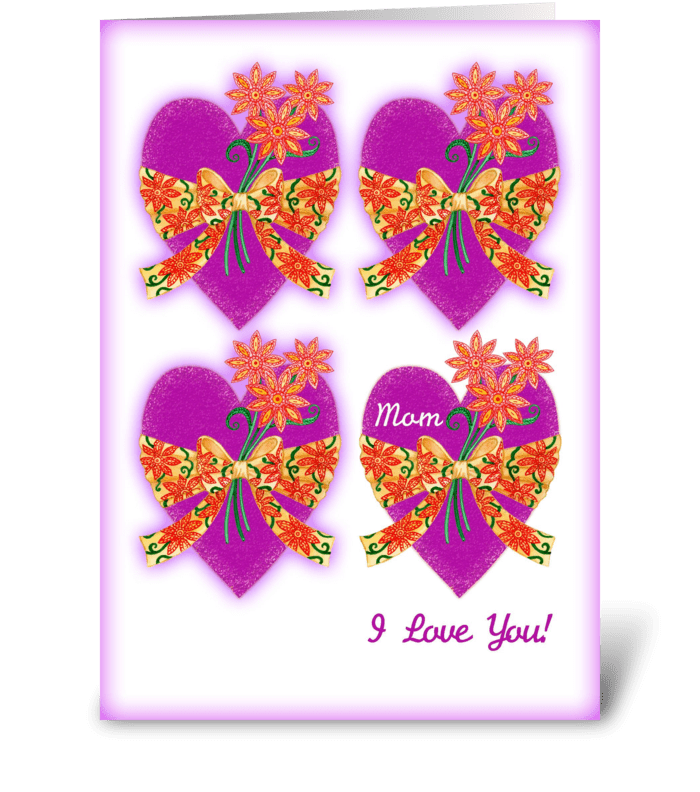 Valentine's Day Hearts for Mom greeting card