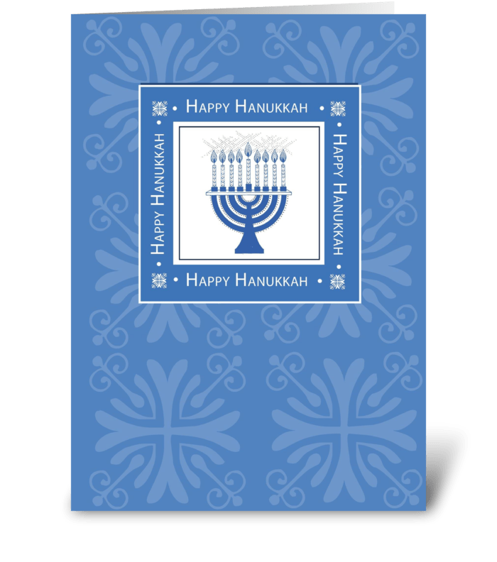 Hanukkah in Blue greeting card