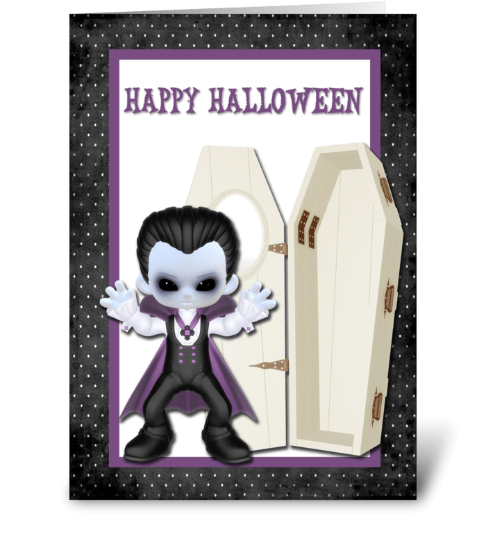 Vampire Boy Halloween greeting card