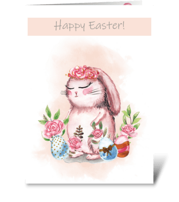 Easter card with cute bunny greeting card