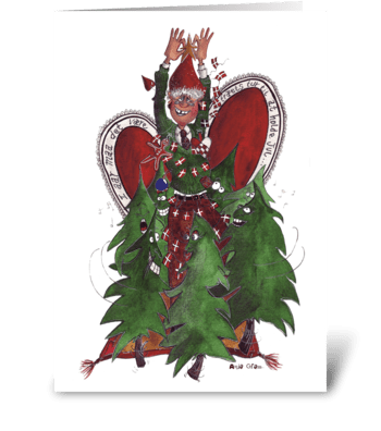 The dancing Christmas trees greeting card