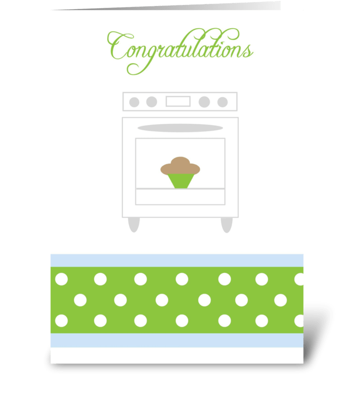 Bun in the oven Green greeting card