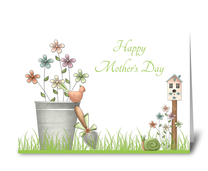 Spring Garden, Mothers Day Card greeting card