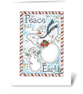 Snow Angels Peace on Earth greeting card