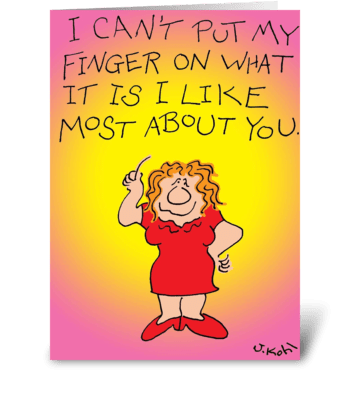 Finger On greeting card