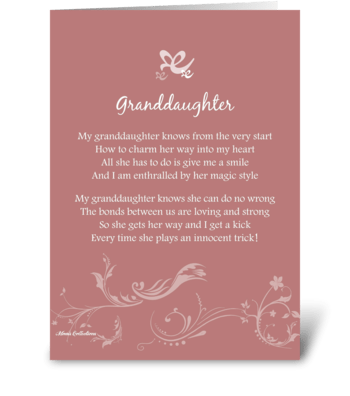 Poetry Granddaughter greeting card