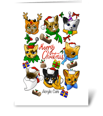 Merry Christmas Cats greeting card