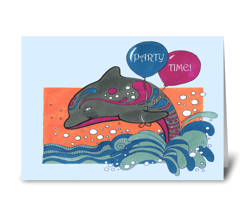 Dolphin Party Invitation greeting card