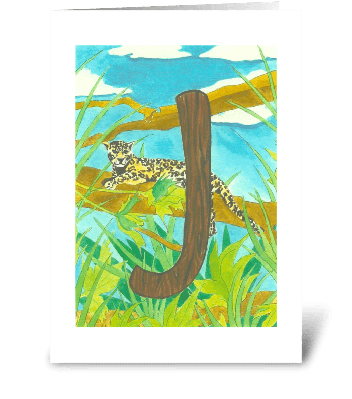 J for Jaguar greeting card