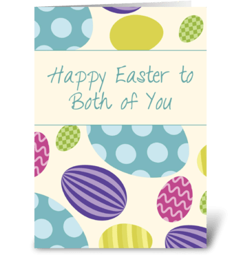 Both Of You Easter Colorful Eggs greeting card