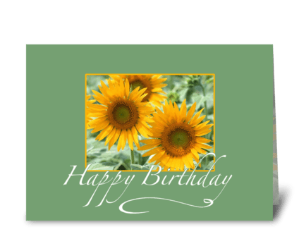 Happy Birthday Sunflower greeting card
