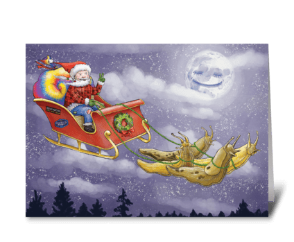 Hip Santa Christmas Card greeting card